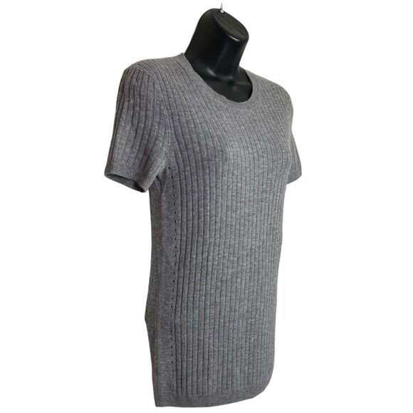 AG Sweater Womens Small Gray Merino Wool Cashmere Pullover Ribbed Top Knit NEW - Picture 4 of 9